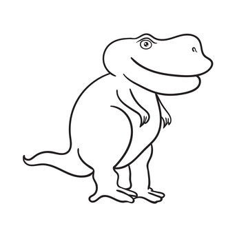 Dinosaur cartoon stripes on white background. Vector illustratio