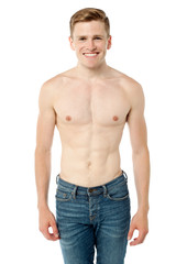 Shirtless athletic man.