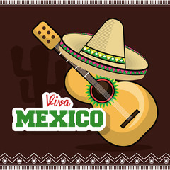 viva mexico instrument musical isolated poster