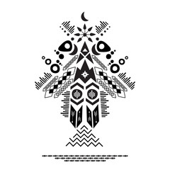 Fototapeta na wymiar Vector illustration , ethnic Aztec style. Tribal wild image
