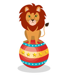 lion circus animal show isolated icon