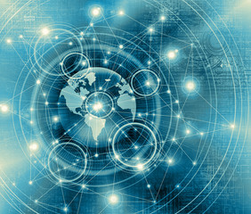 Best Internet Concept of global business.Technological background. Rays symbols Wi-Fi, of the Internet, television, mobile and satellite communications