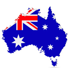Obraz na płótnie Canvas Creative pixel Australia map vector illustration
