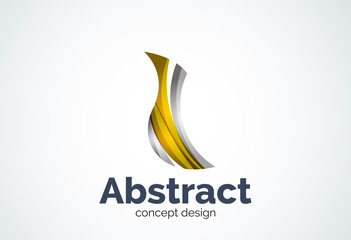 Abstract wave logo template, smooth motion concept