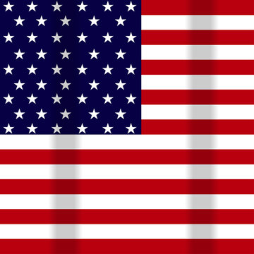 Vector illustration of a waving flag of the USA
