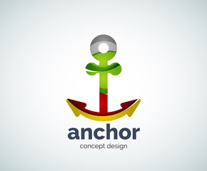 Vector ship anchor logo template