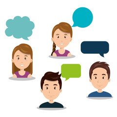 people talking speech communication vector illustration design