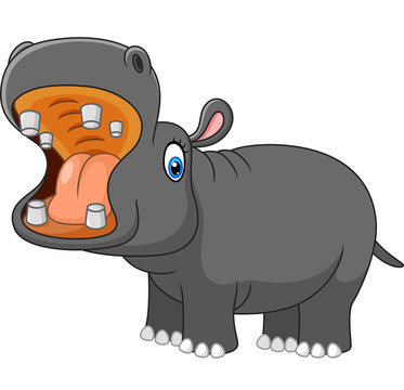 Cartoon hippo roaring