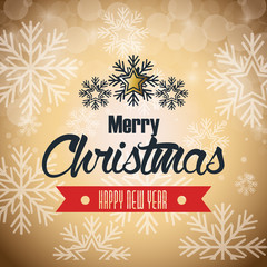 happy merry christmas card isolated vector illustration design