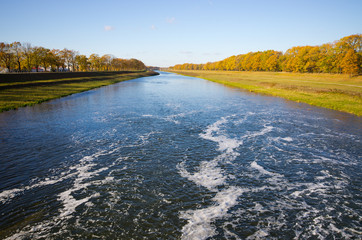 Odra river during the autumn - Poland
