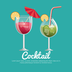 menu cocktails list bar vector illustration design