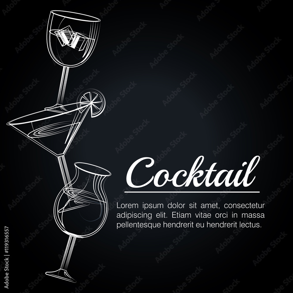 Canvas Prints cocktail tropical poster bar icon vector illustration design