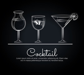 menu cocktails list bar vector illustration design