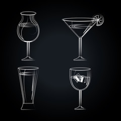 menu cocktails list bar vector illustration design
