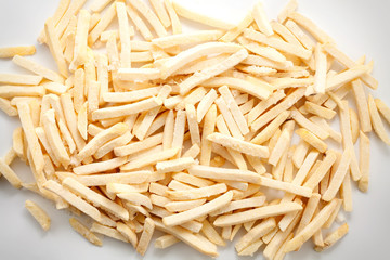 freeze fries french close up flat lay