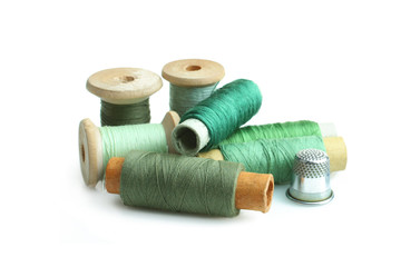 Spool of thread on isolated white background