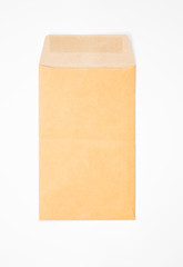 Opened brown Envelope document isolated