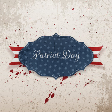 Label Template with Patriot Day Text and Ribbon