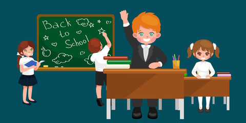 back to school and children education concept background