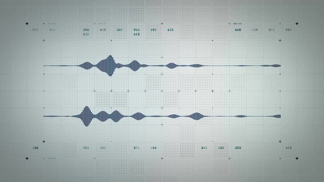 4K Audio Waveform Stereo Blue Lite - A visualization of audio waveforms. This clip is available in multiple color options and loops seamlessly. 