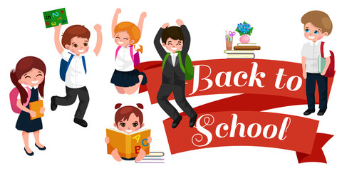 back to school and children education concept background