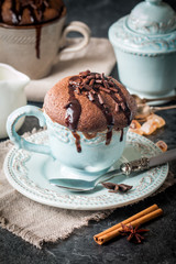 Chocolate souffle with   
