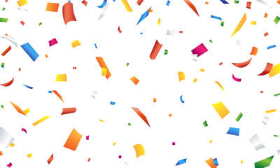 Colorful confetti on white background Vector