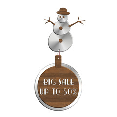 Pupazzo di neve BIG SALE in acciaio e legno