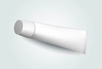 Cool Realistic white tube. For cosmetics, ointments, cream, tooth paste, glue Vector.elements