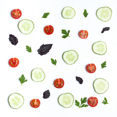 Still life of slices of vegetables