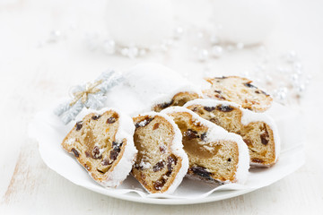 Christmas Stollen on a plate