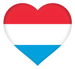 Illustration of the flag of Luxembourg shaped like a heart