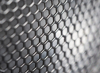Macro shot of a metal net. 