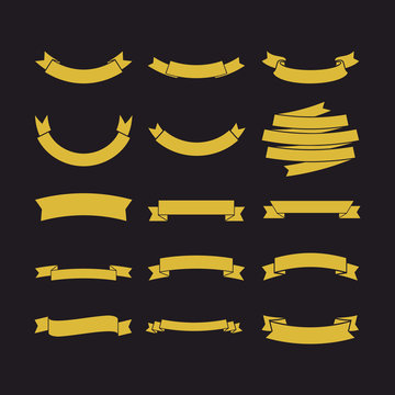 Big set of vector ribbons, collection of design elements for creating logos.