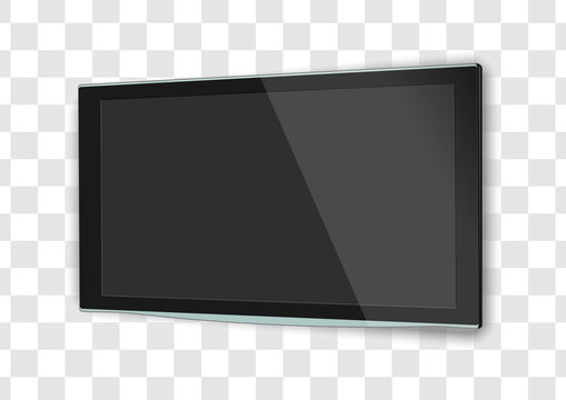 TV flat screen lcd, plasma realistic vector illustration.