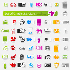 Set of cinema stickers