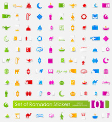 Fototapeta na wymiar Set of ramadan stickers