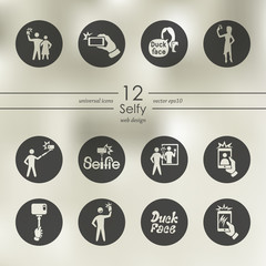 Set of selfie icons