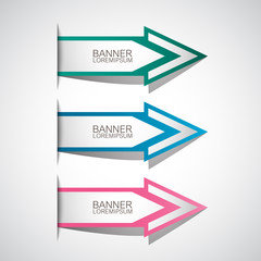 Arrows Banner Set - Isolated On Gray Background. Vector Illustration, Graphic Design. For Web, Websites, Print, App, Presentation Templates, Mobile Applications And Promotional Materials