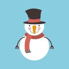snowman happy merry christmas card