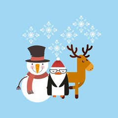 set figures happy merry christmas card