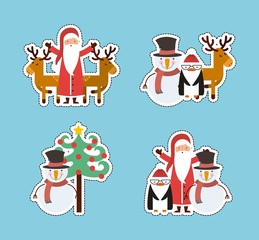 set figures happy merry christmas card