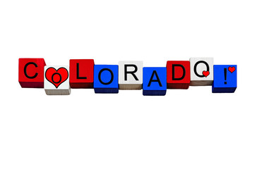 I Love Colorado, design series for American states. Isolated.
