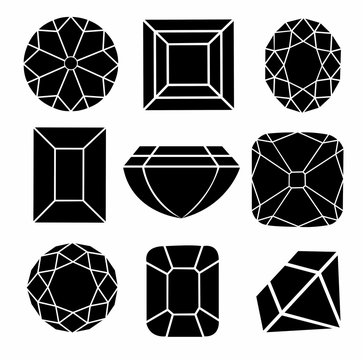 Diamond symbols. Vector illustration