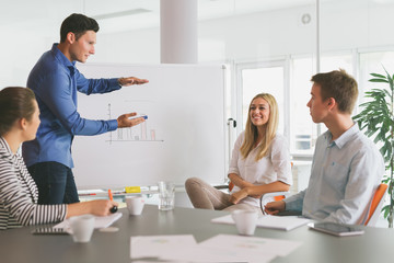 Obraz premium Defining the steps to corporate success. Business people working in office