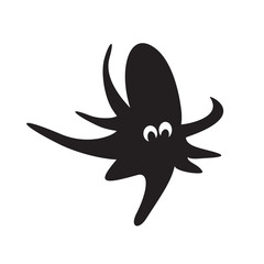 Vector octopus. Black on white