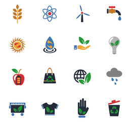 alternative energy icon set