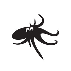 Vector octopus. Black on white