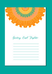 Mandala oriental template card