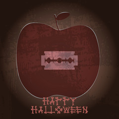 HAPPY HALLOWEEN. APPLE STUFFED RAZOR BLADE